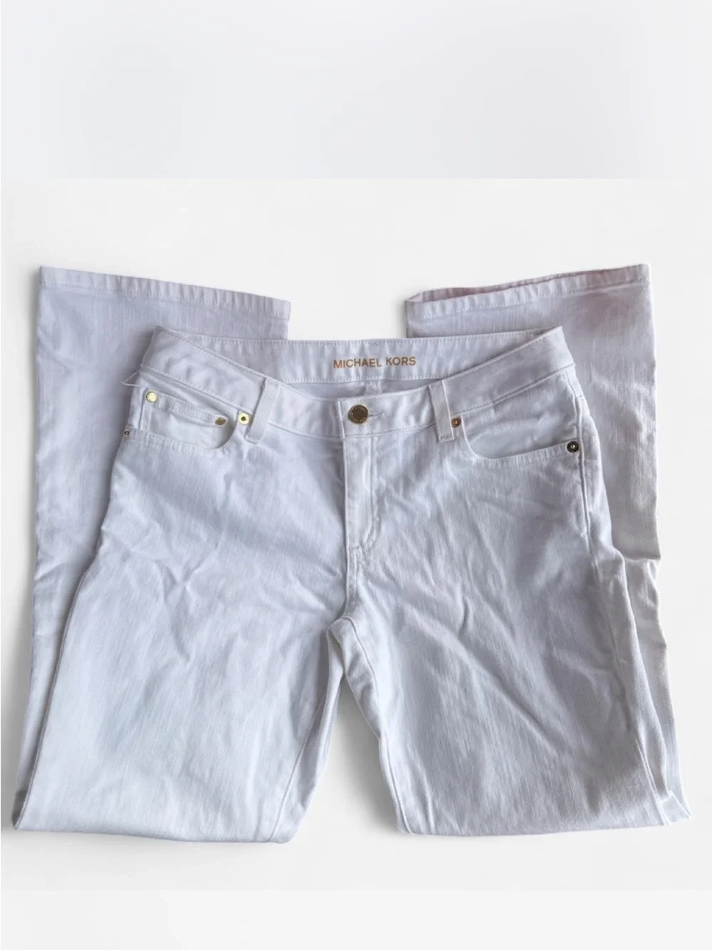Michael Kors Straight Leg White Women's Jeans